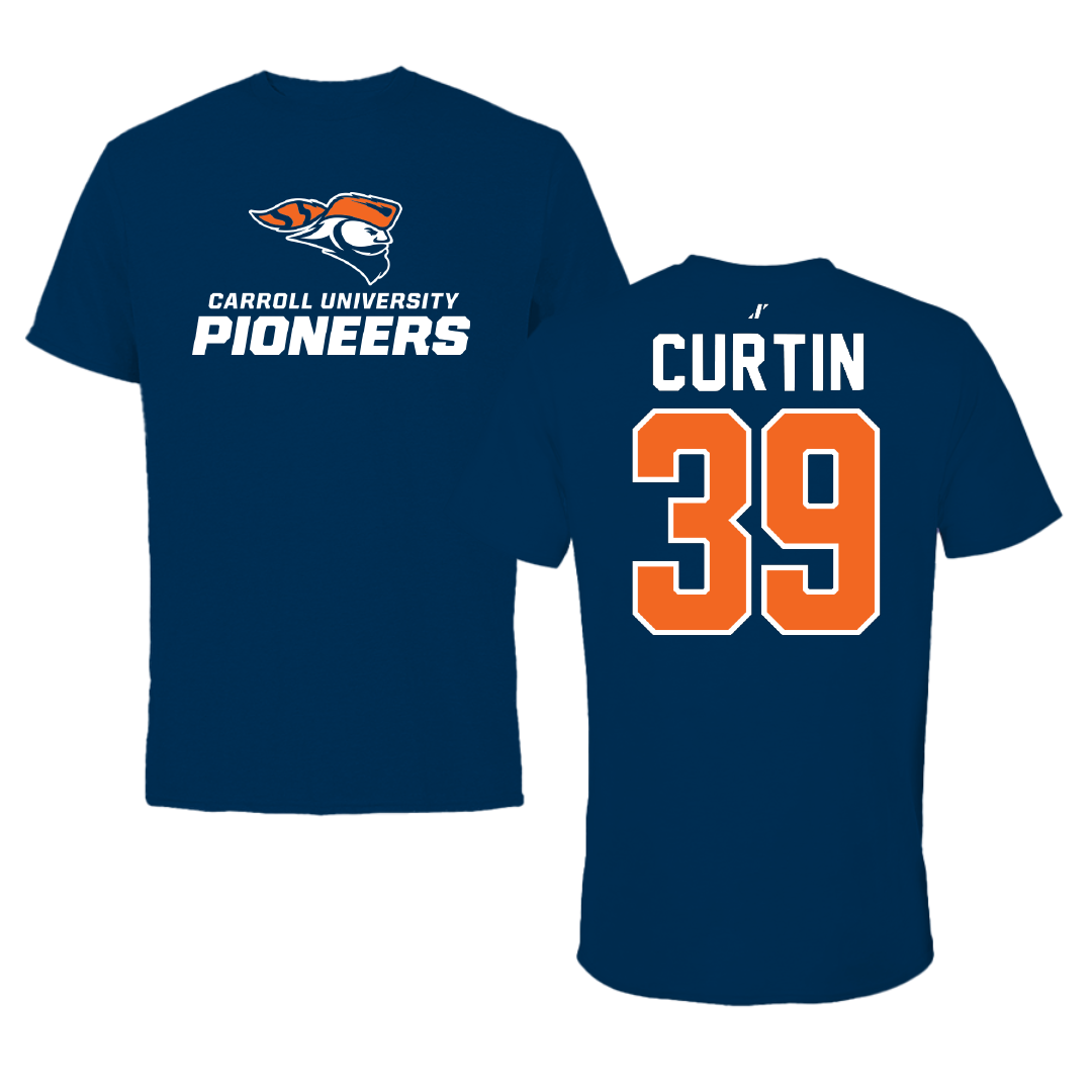 Carroll University Football Navy Tee - #39 Braedon Curtin