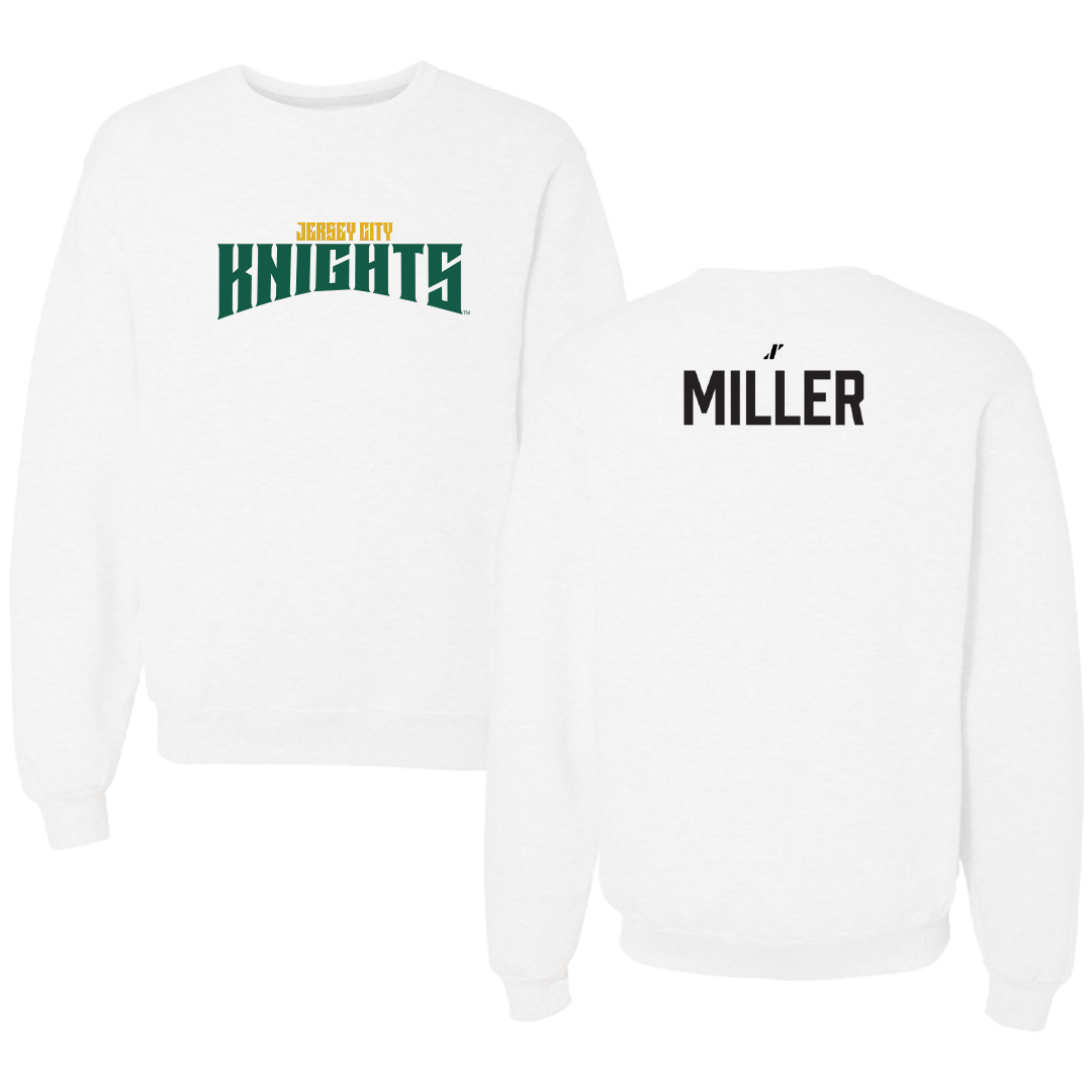 New Jersey City University Wrestling (W) White Classic Crewneck - Gabrielle Miller