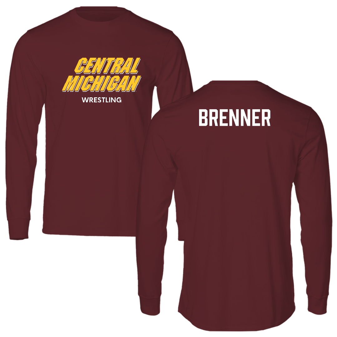 Central Michigan University Wrestling (M) Maroon Performance Long Sleeve - Cody Brenner