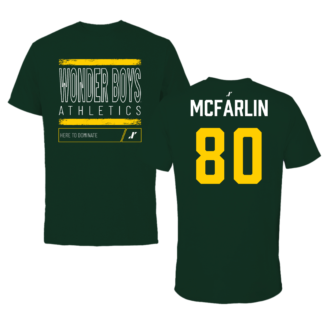 Arkansas Tech University Football Forest Green Dominate WB Tee - #80 Cam Mcfarlin