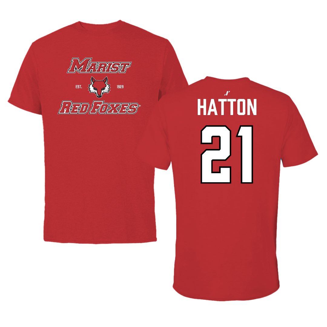 Marist University Football Red General Tee - #21 Chase Hatton