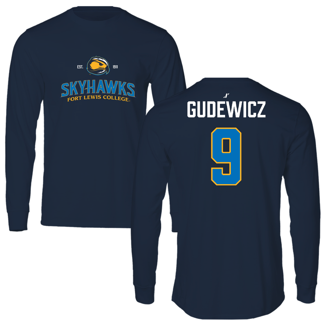 Fort Lewis College Soccer (W) Navy General Performance Long Sleeve - #9 Kailin Gudewicz