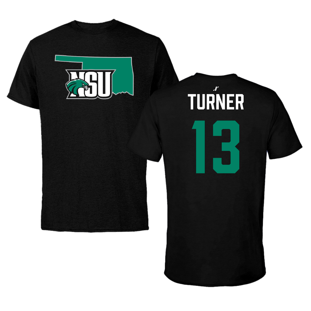 Northeastern State University Softball Black State Performance Tee - #13 Ashlynn Turner