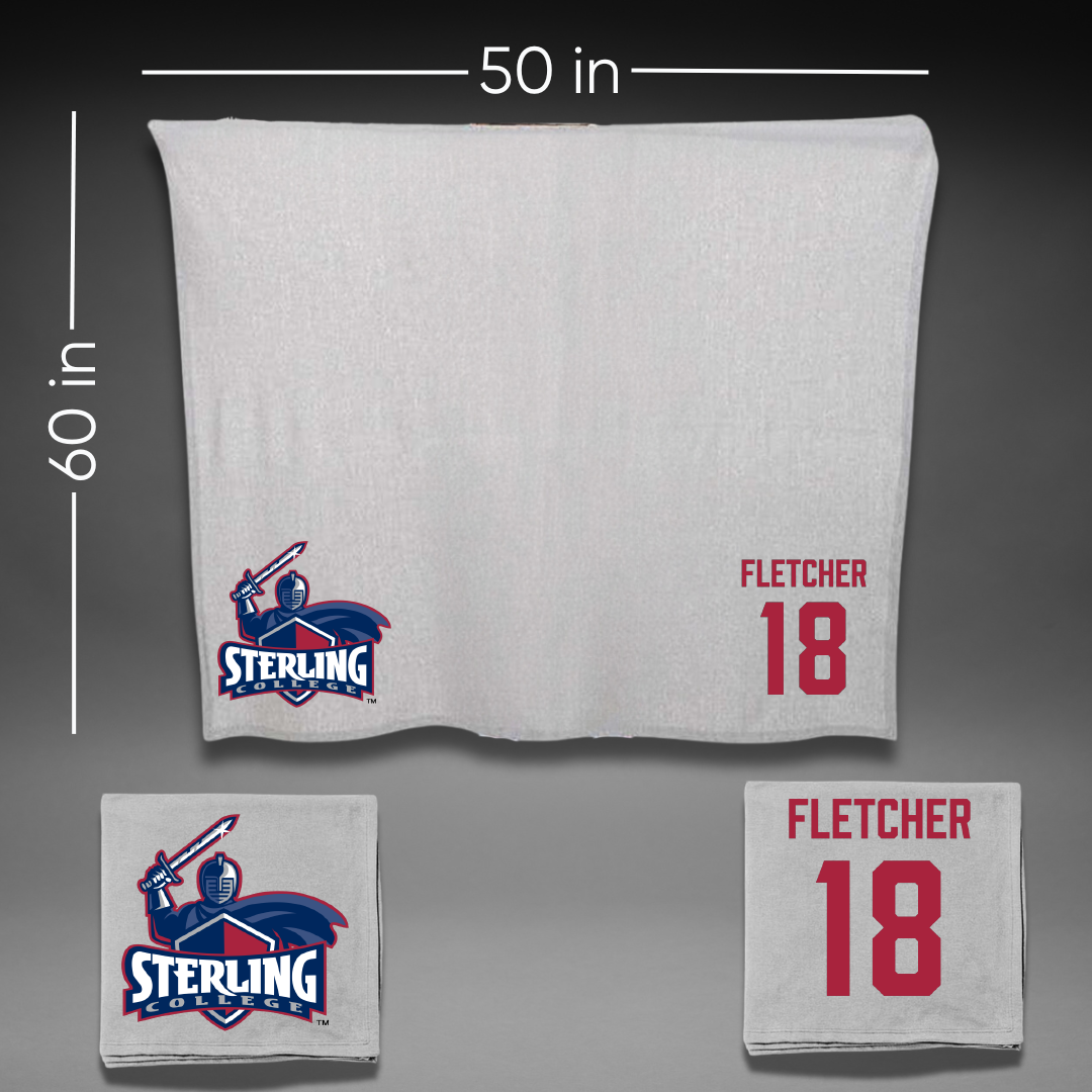 Sterling College Baseball Gray Blanket - #18 Peyton Fletcher
