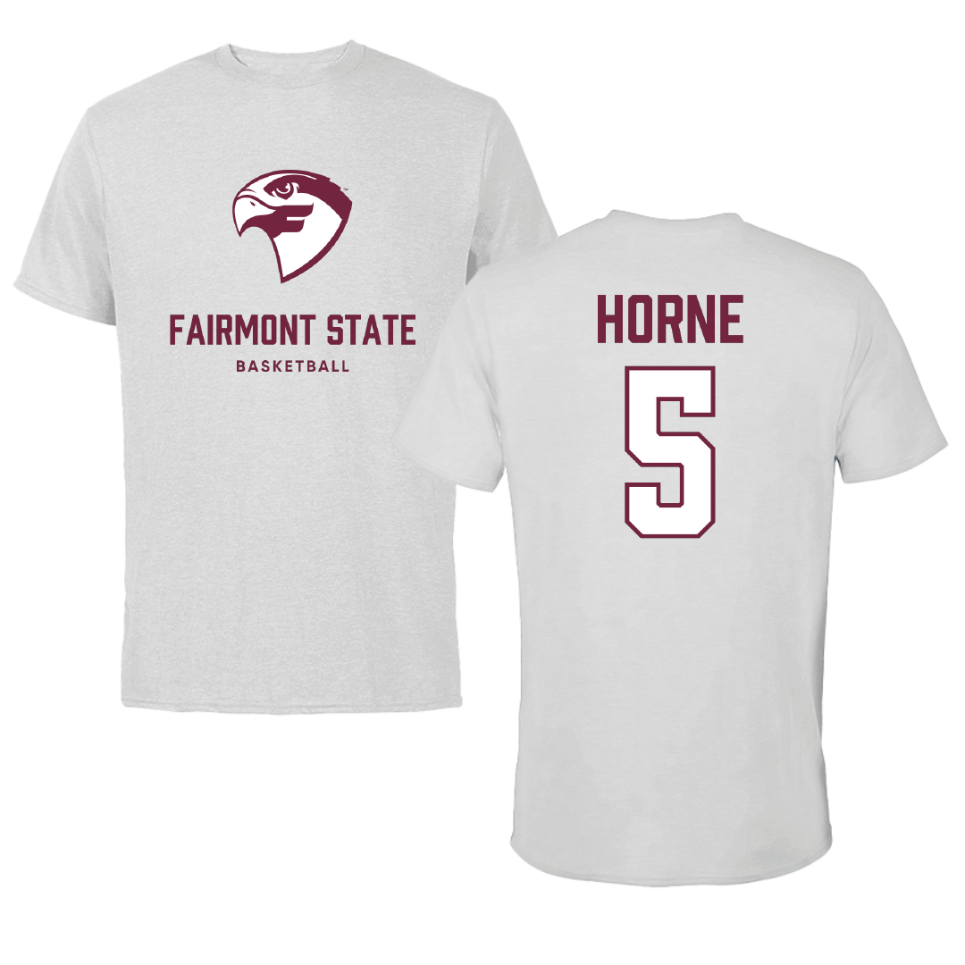 Fairmont State University Basketball Light Gray Performance Tee - #5 Hadley Horne