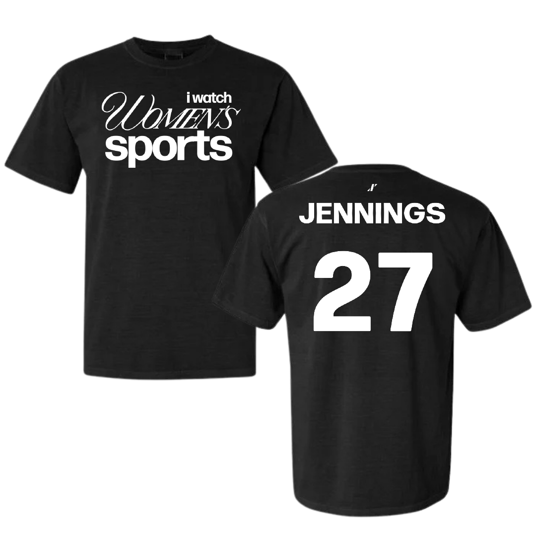 Texas State University Softball Black WHM Comfort Colors Tee - #27 Abigail Jennings