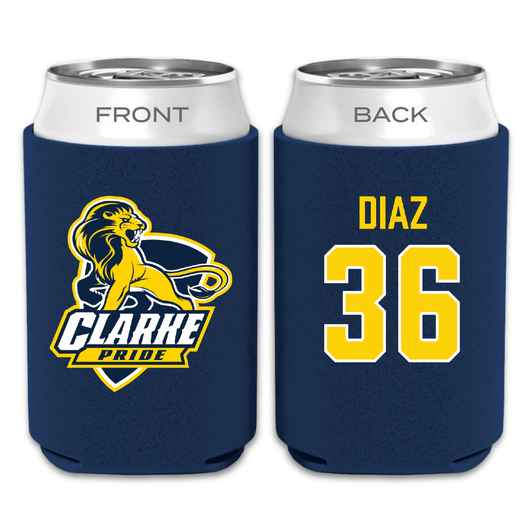 Clarke University Soccer Navy Can Cooler - #36 Amy Diaz