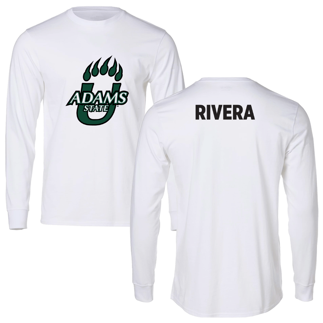 Adams State University Wrestling (W) White Performance Long Sleeve - Cheyann Rivera