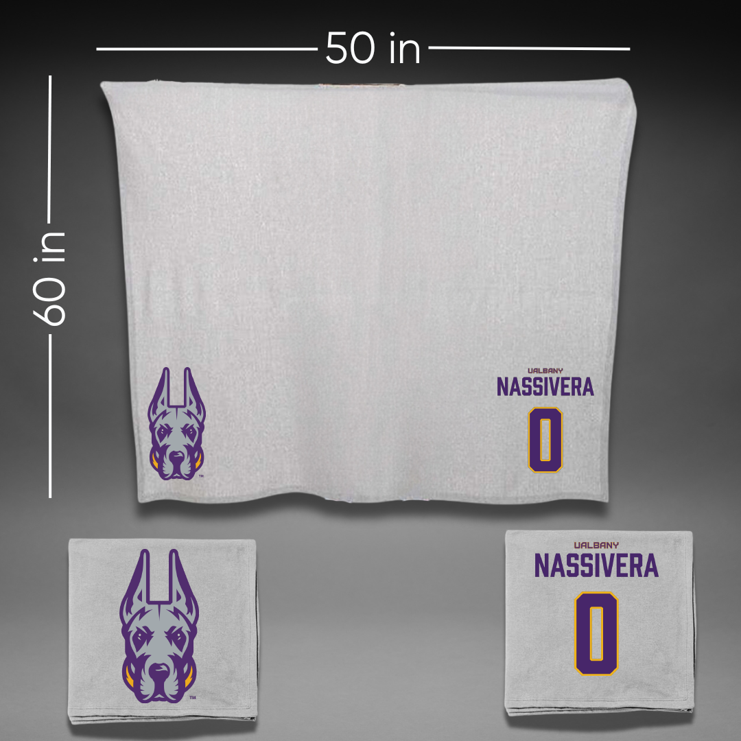 University at Albany Soccer (W) Gray Blanket - #0 Anna Nassivera