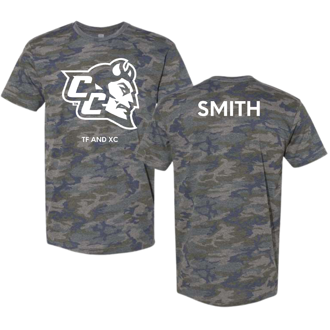 Central Connecticut State University TF and XC Vintage Camo Tee - Tristan Smith