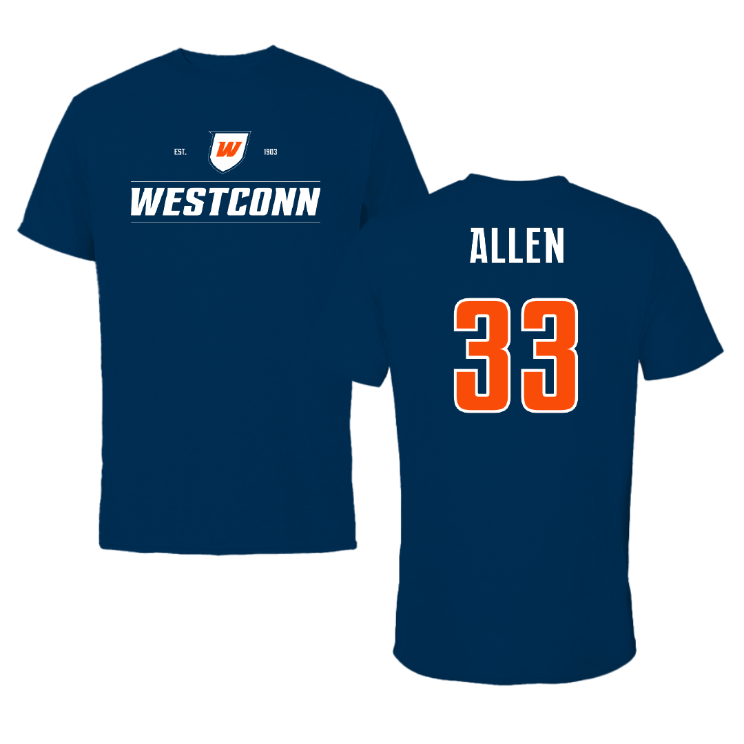 Western Connecticut State University Softball Navy General Tee - #33 Kendall Allen