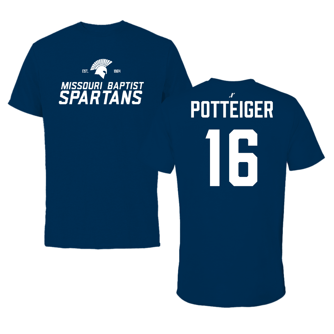 Missouri Baptist University Volleyball (W) Navy General Performance Tee - #16 Mary Potteiger