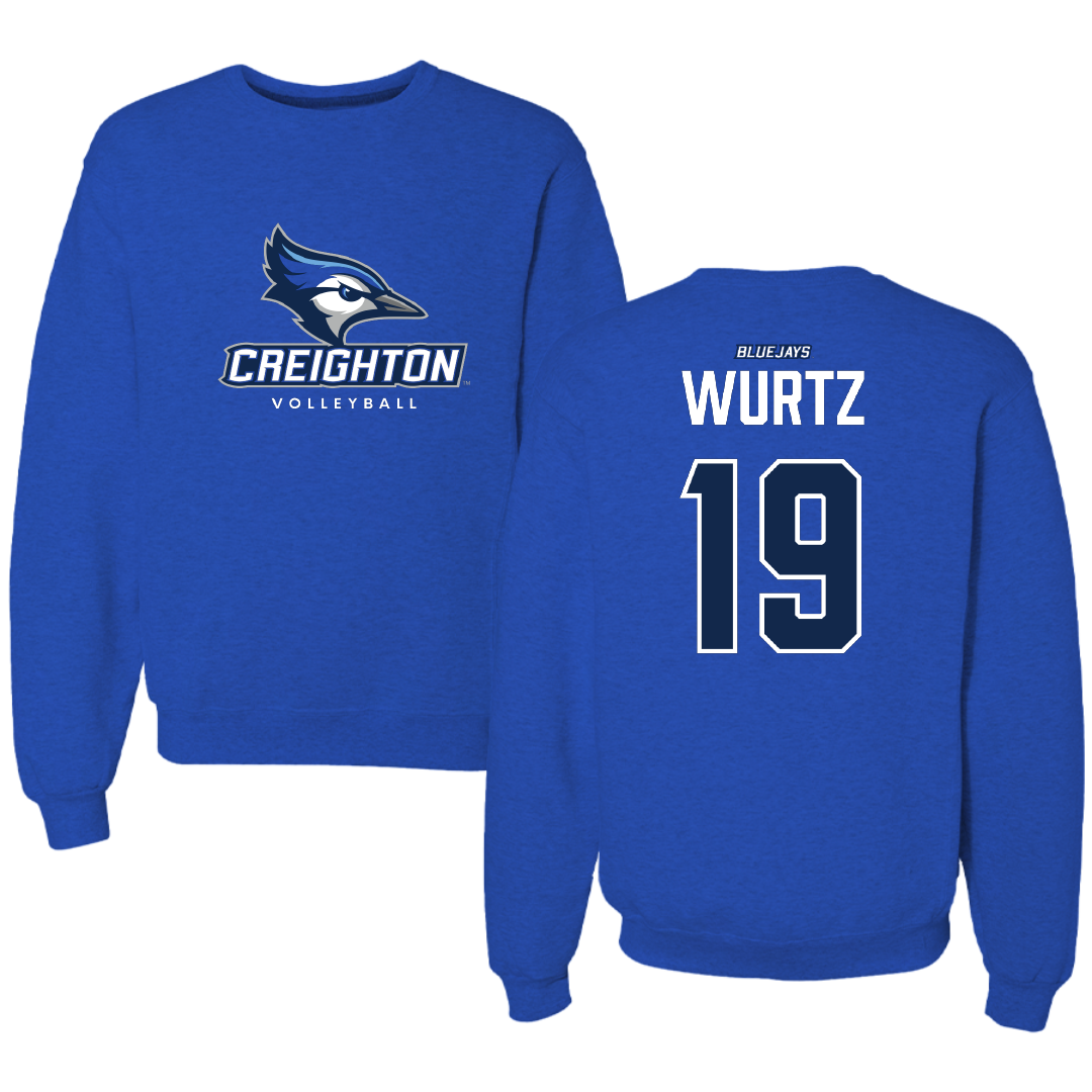 Creighton University Volleyball Blue Crewneck - #19 Nora Wurtz
