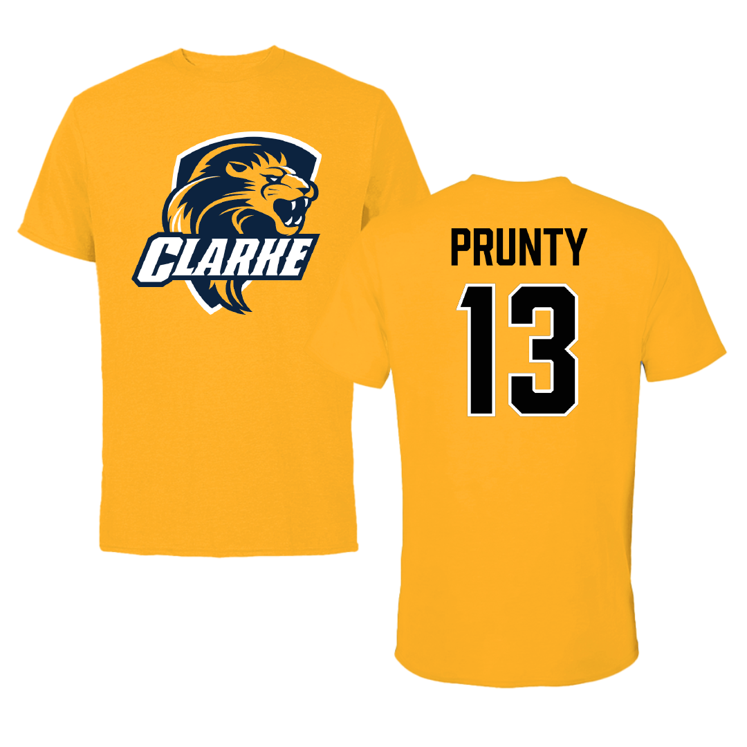 Clarke University Soccer Gold Performance Tee - #13 Abby Prunty