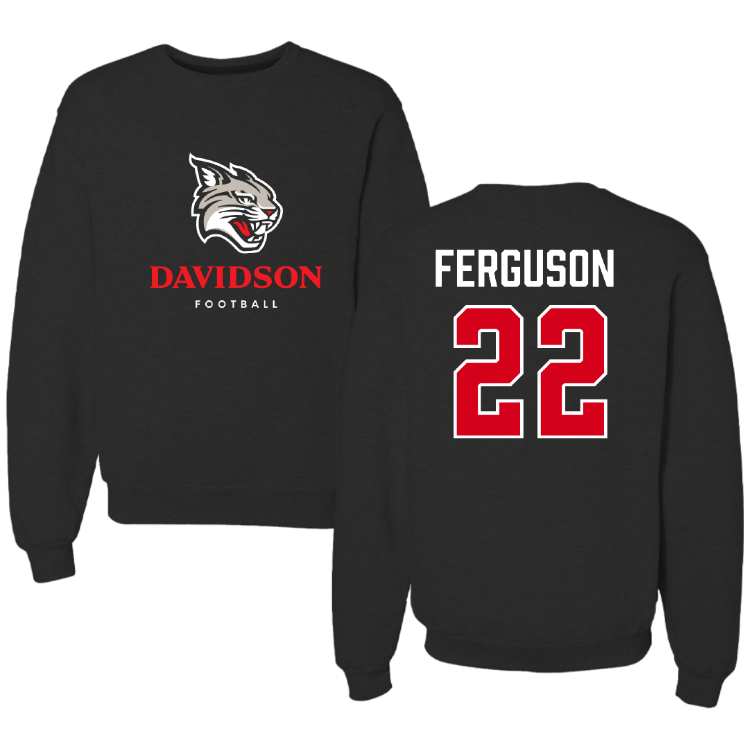 Davidson College Football Black Crewneck - #22 Jayden Ferguson