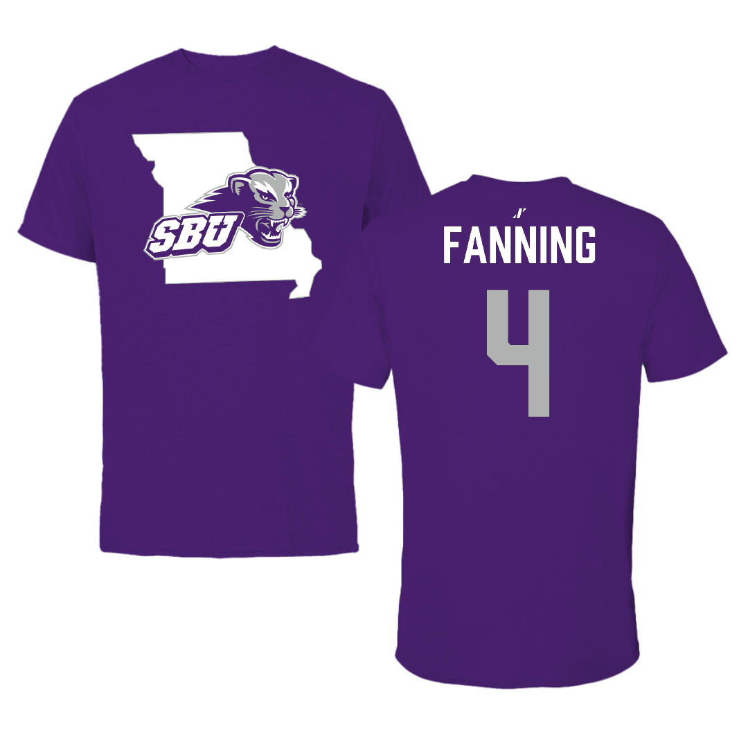 Southwest Baptist University Beach Volleyball Purple State Tee - #4 Addison Fanning
