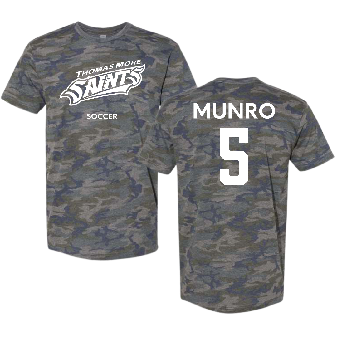 Thomas More University Soccer (M) Vintage Camo Tee - #5 Xavier Munro