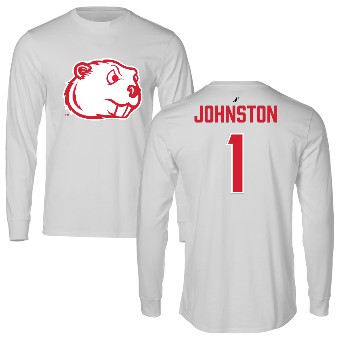 Minot State University Football Light Gray Performance Long Sleeve - #97 Luke Johnston