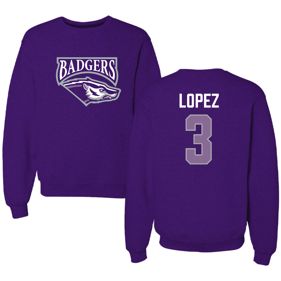 Spring Hill College Baseball Purple Crewneck - #3 Robby Lopez