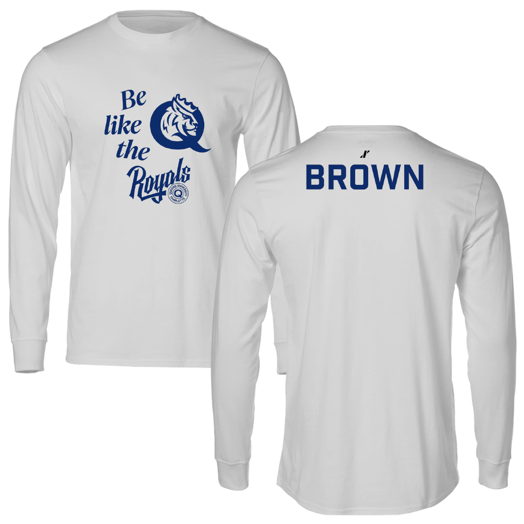 Queens University of Charlotte TF and XC Light Gray Be Like Us Performance Long Sleeve - Jada Brown