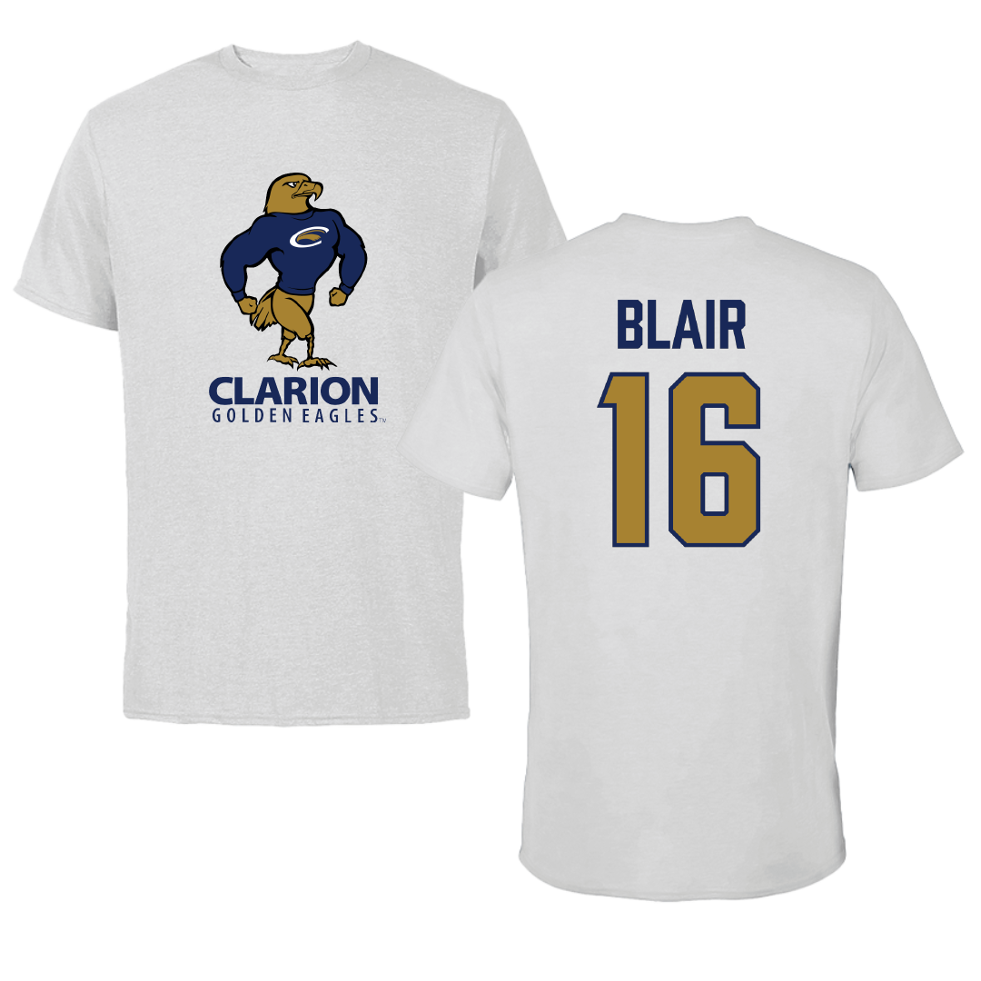 PennWest Clarion Soccer Light Gray Performance Tee - #16 Addison Blair