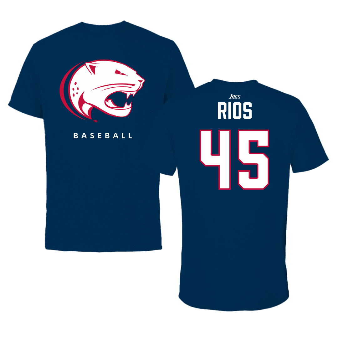 University of South Alabama Baseball Navy Performance Tee - #45 Mathew Rios
