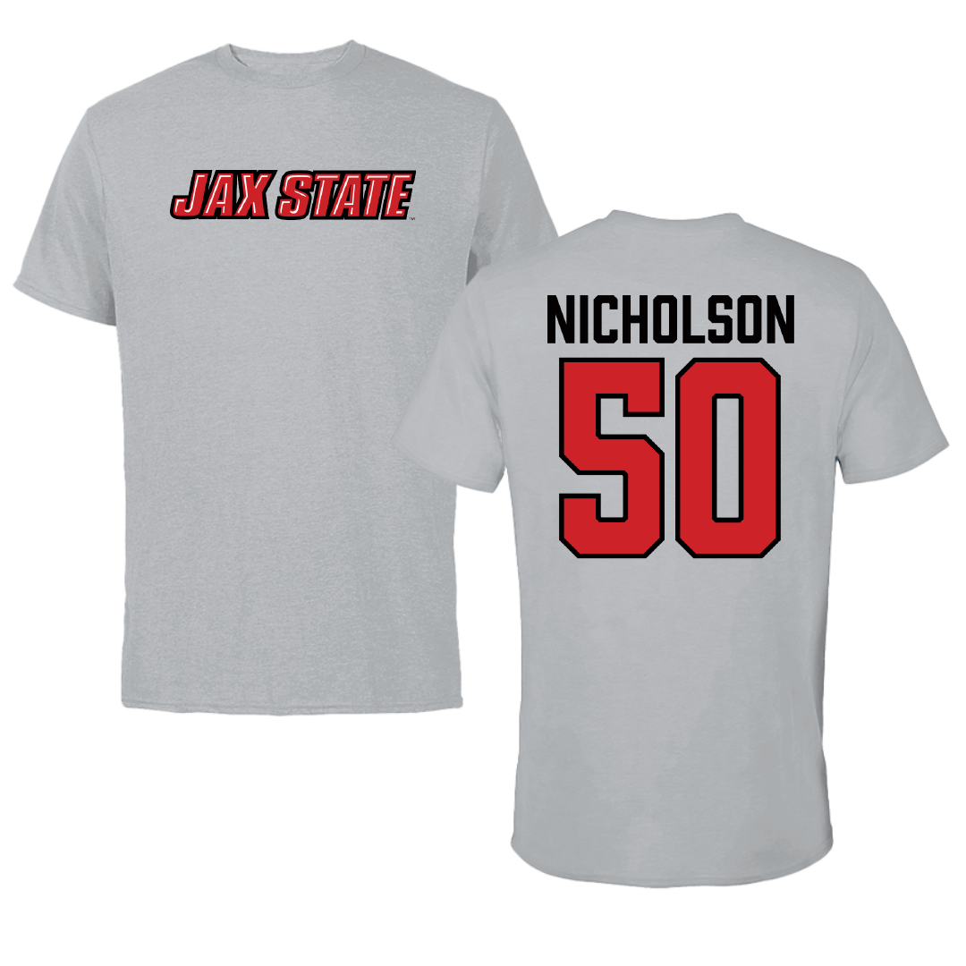Jacksonville State University Basketball Sport Gray Tee - #50 Mason Nicholson