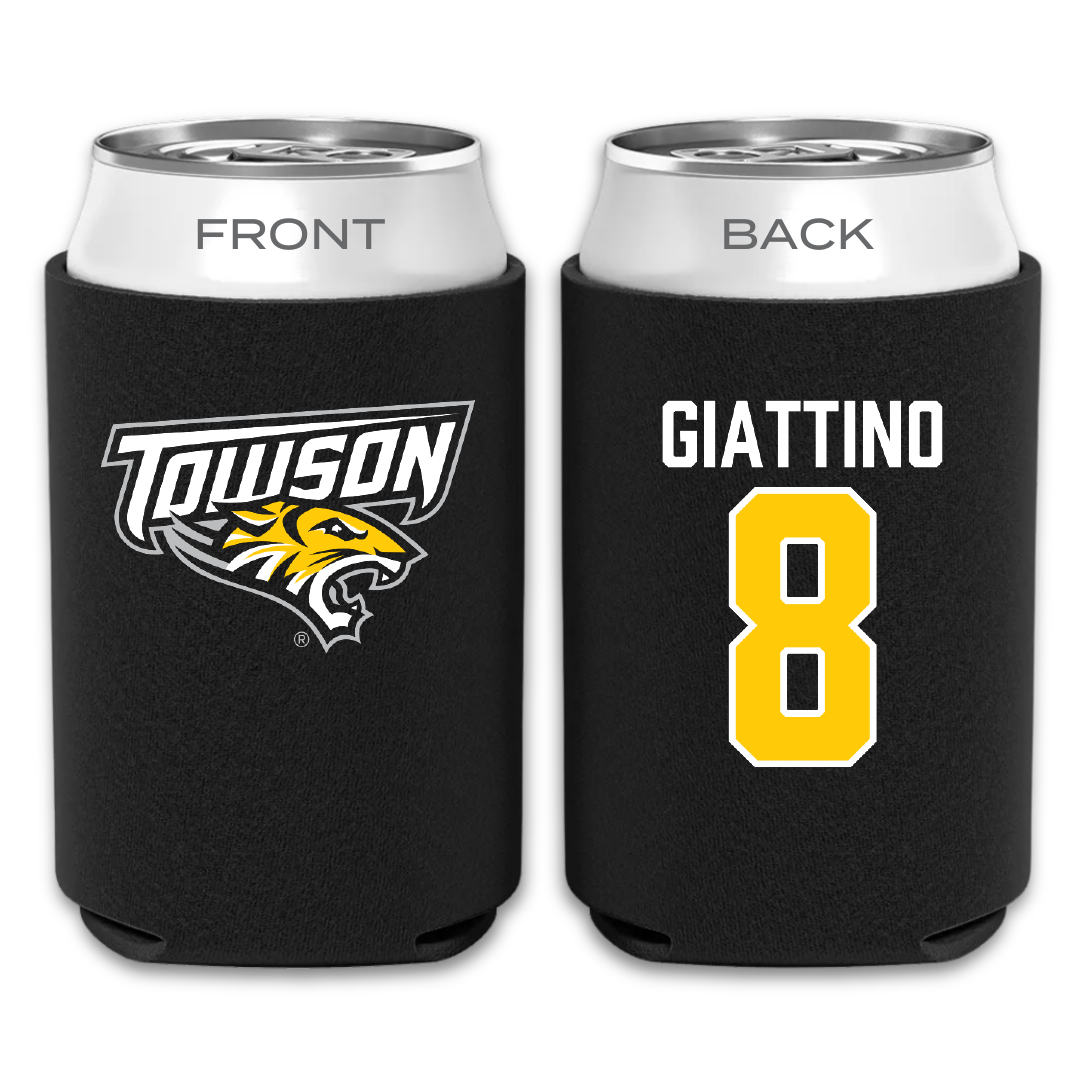 Towson University Softball Black Can Cooler - #8 Jenna Giattino