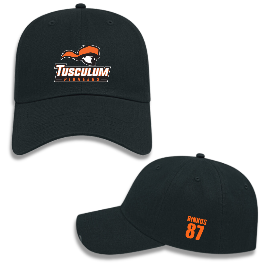 Tusculum University Football Black Hat - #87 Brady Rinkus