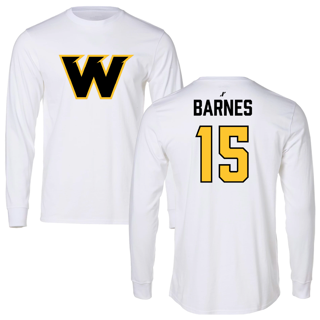 Wayne State College (Nebraska) Softball White Long Sleeve - #15 Mattingly Barnes