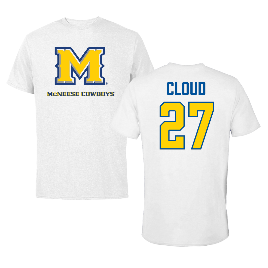 McNeese State University Softball White Performance Tee - #27 Rylee Cloud