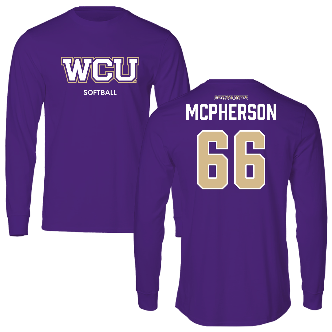 Western Carolina University Softball Purple Long Sleeve - #66 Maya McPherson