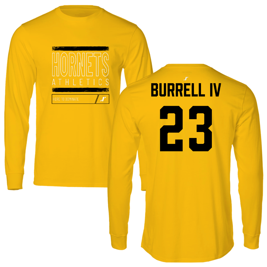 Alabama State University Football Gold Dominate Performance Long Sleeve - #23 Vincent Burrell IV