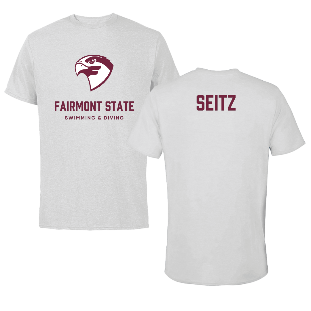 Fairmont State University Swimming & Diving Light Gray Tee - Josh Seitz