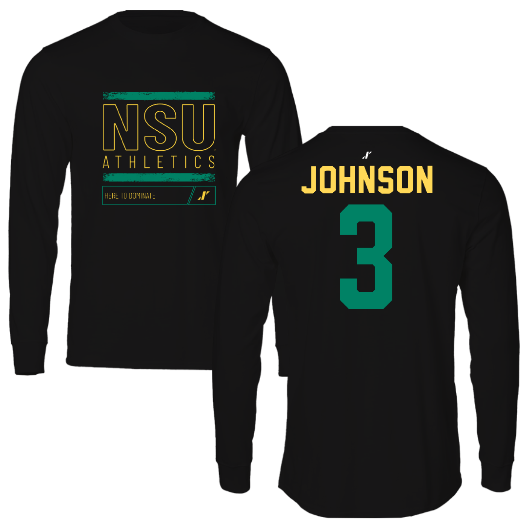 Norfolk State University Basketball Black Dominate Performance Long Sleeve - #3 Diamond Johnson