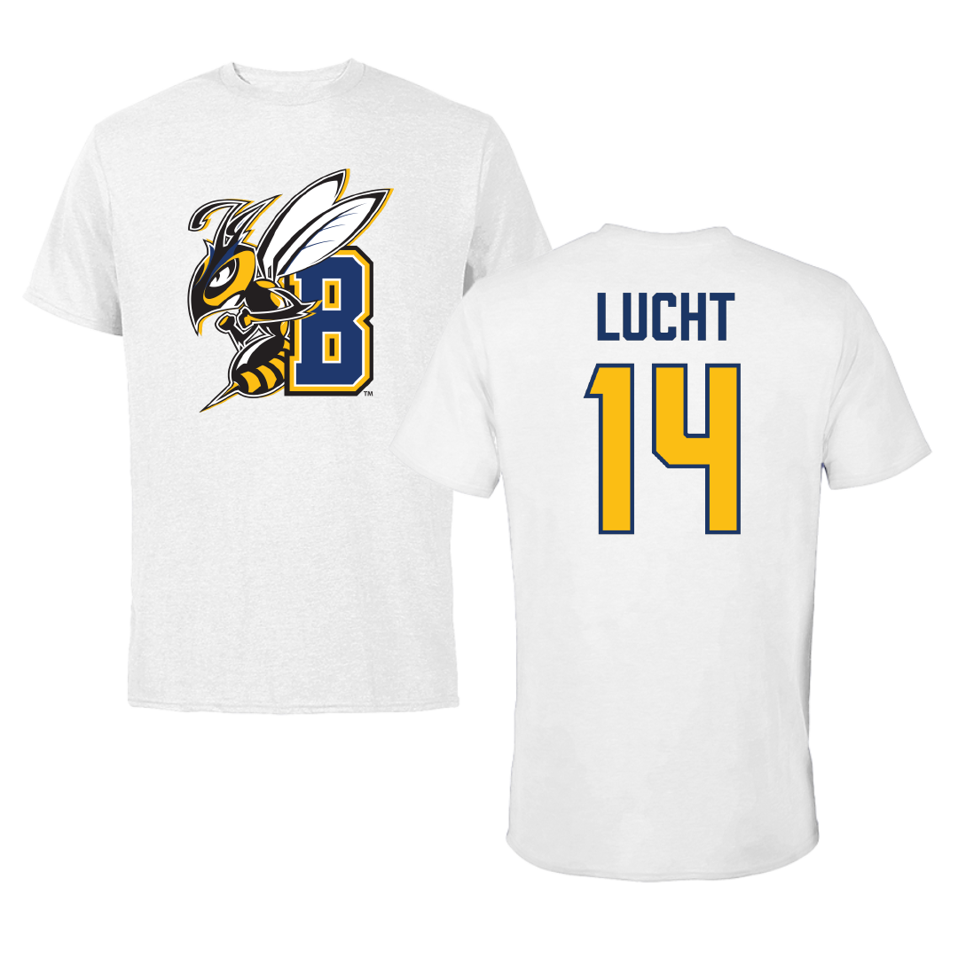 Montana State University Billings Softball White Tee - #14 Bryn Lucht