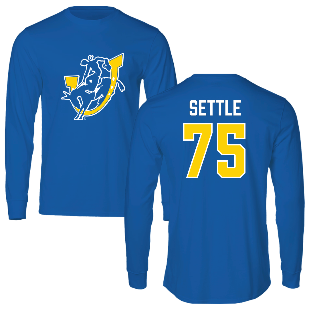 Southern Arkansas University Football Blue Long Sleeve - #75 Tate Settle