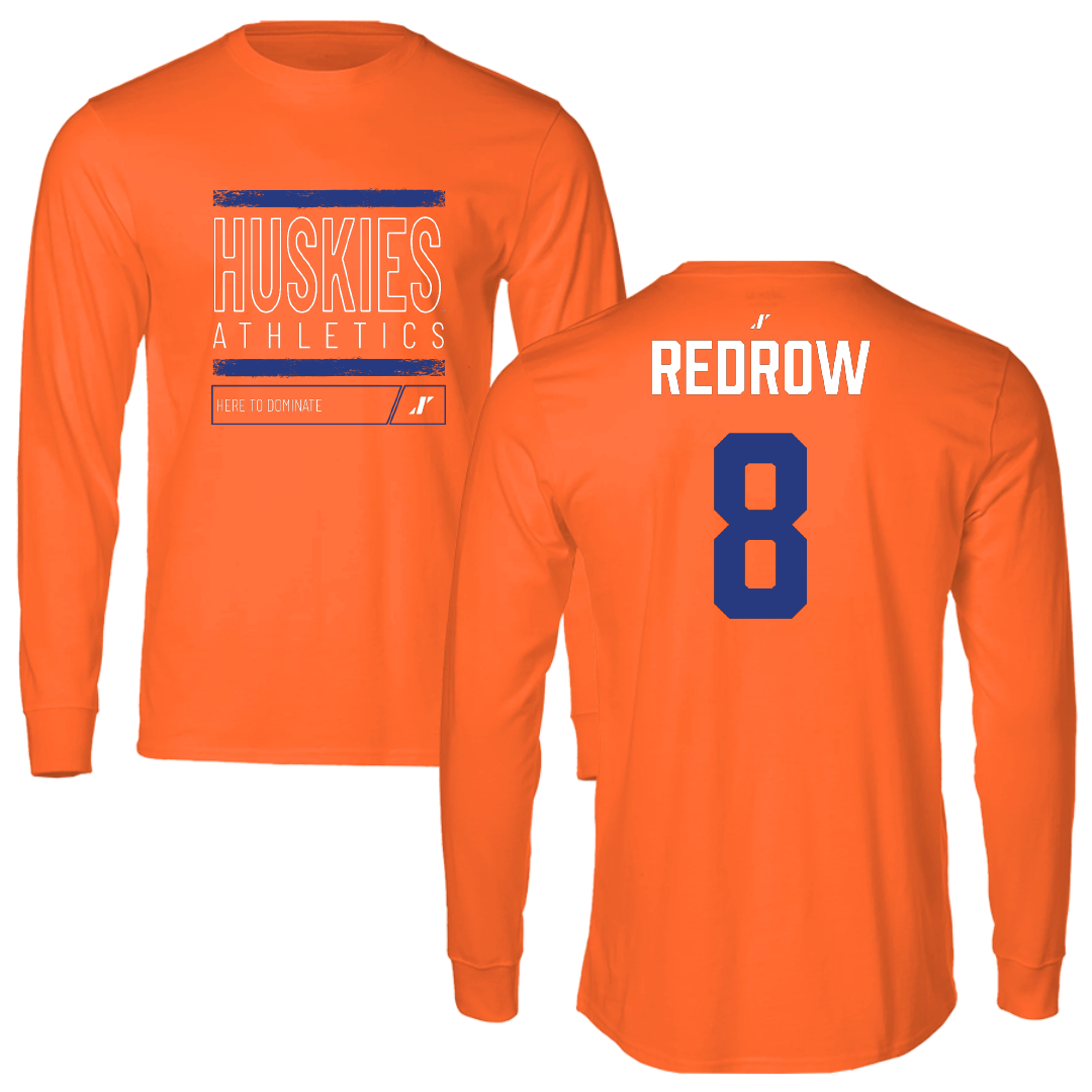 Houston Christian University Volleyball Orange Dominate Performance Long Sleeve - #8 Hannah Redrow