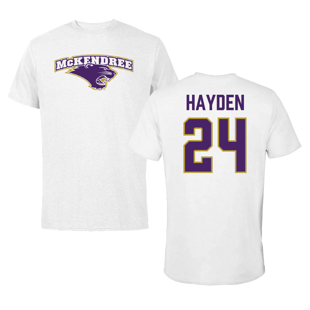 McKendree University Lacrosse White Tee - #24 Amber Hayden