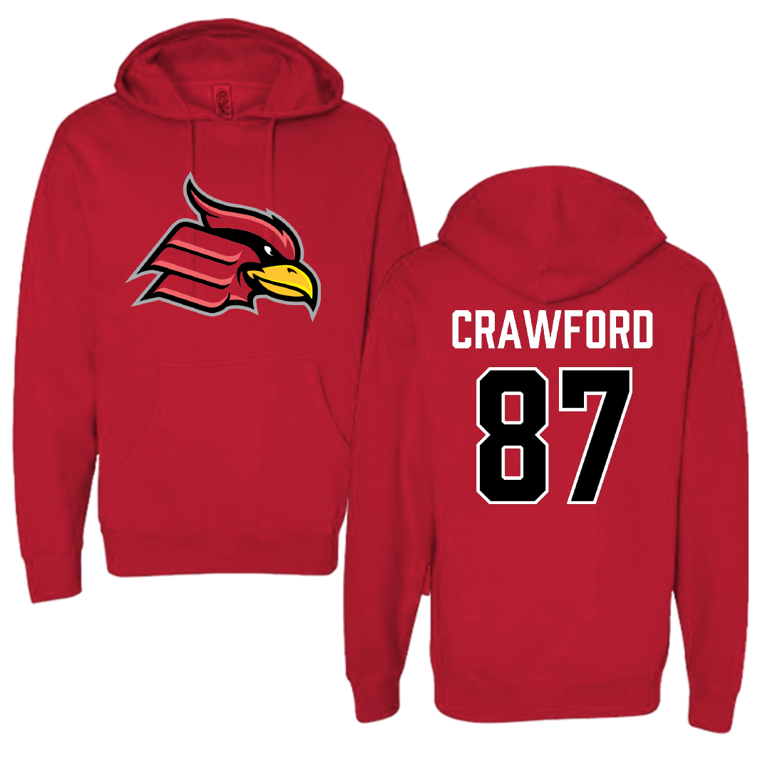 Wheeling University Football Red Hoodie - #87 Isaiah Crawford