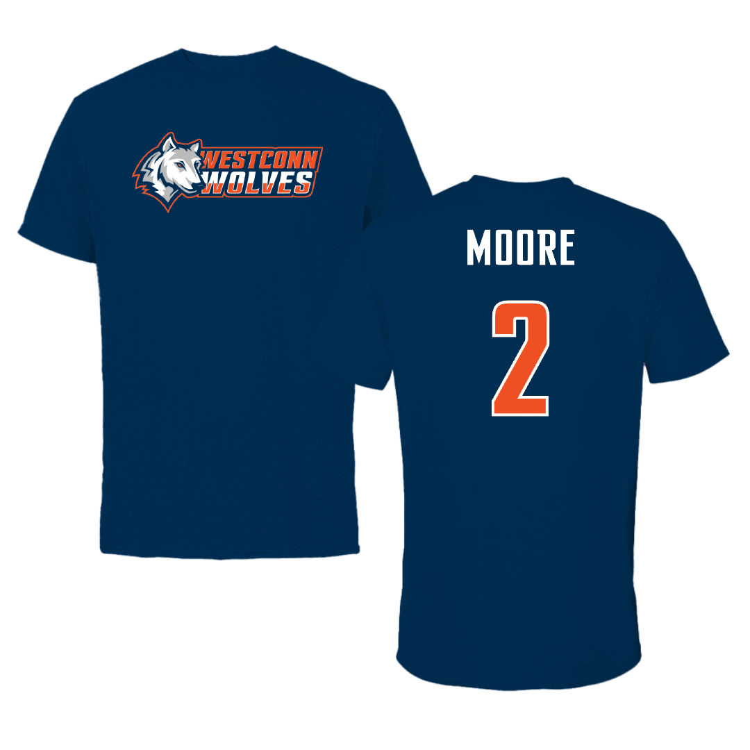 Western Connecticut State University Basketball Navy Tee - #2 Nicholas Moore