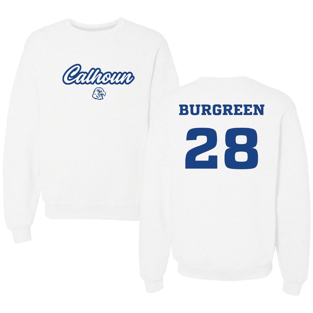 Calhoun Community College Softball White Crewneck - #28 Emily Burgreen