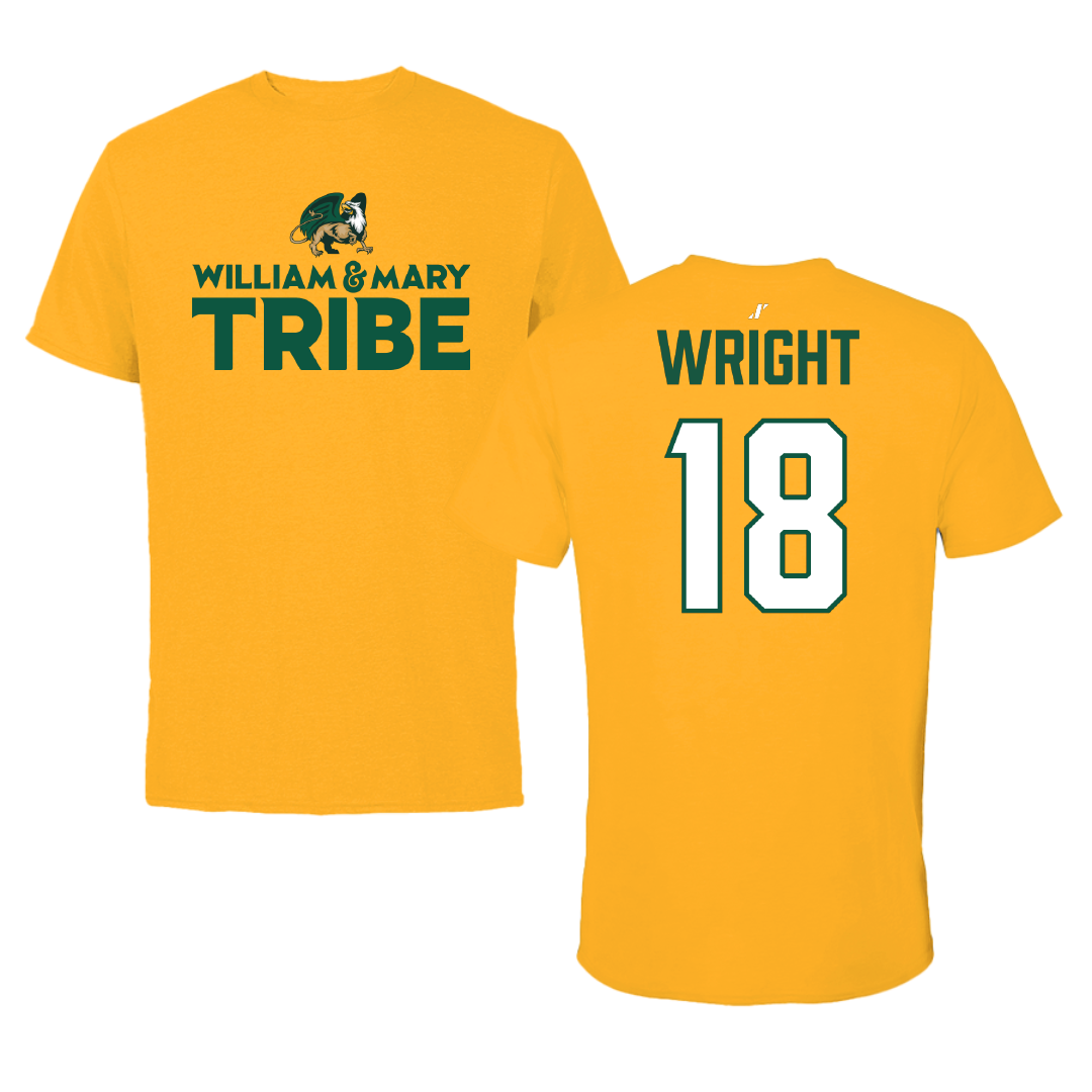 William & Mary Football Gold General Performance Tee - #18 Armon Wright