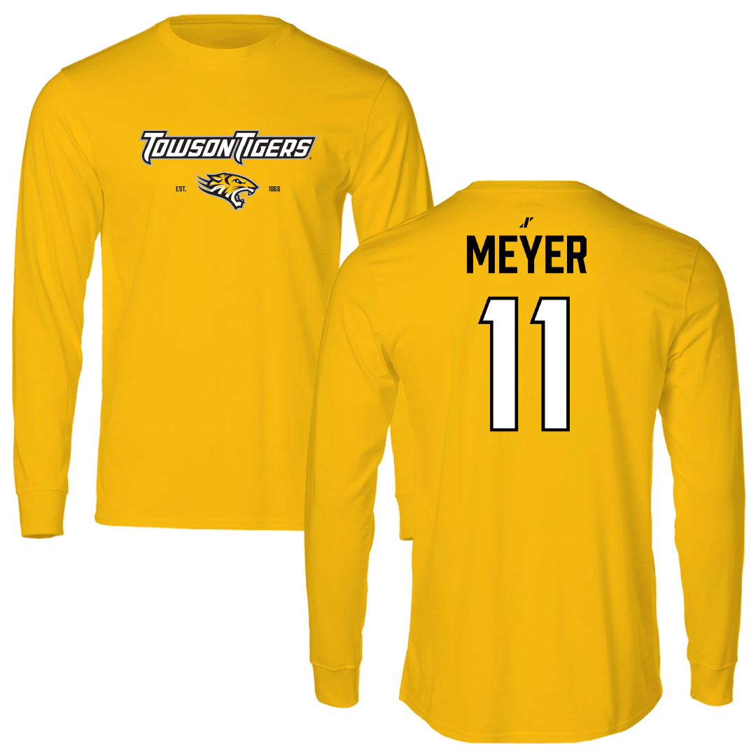 Towson University Volleyball Gold General Performance Long Sleeve - #11 Peyton Meyer