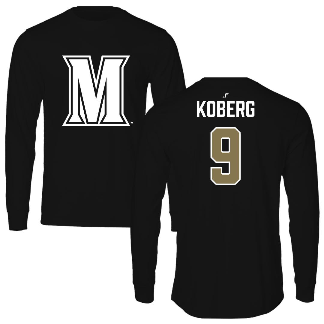 Mount St. Mary's University Softball Black Performance Long Sleeve - #9 Grace Koberg