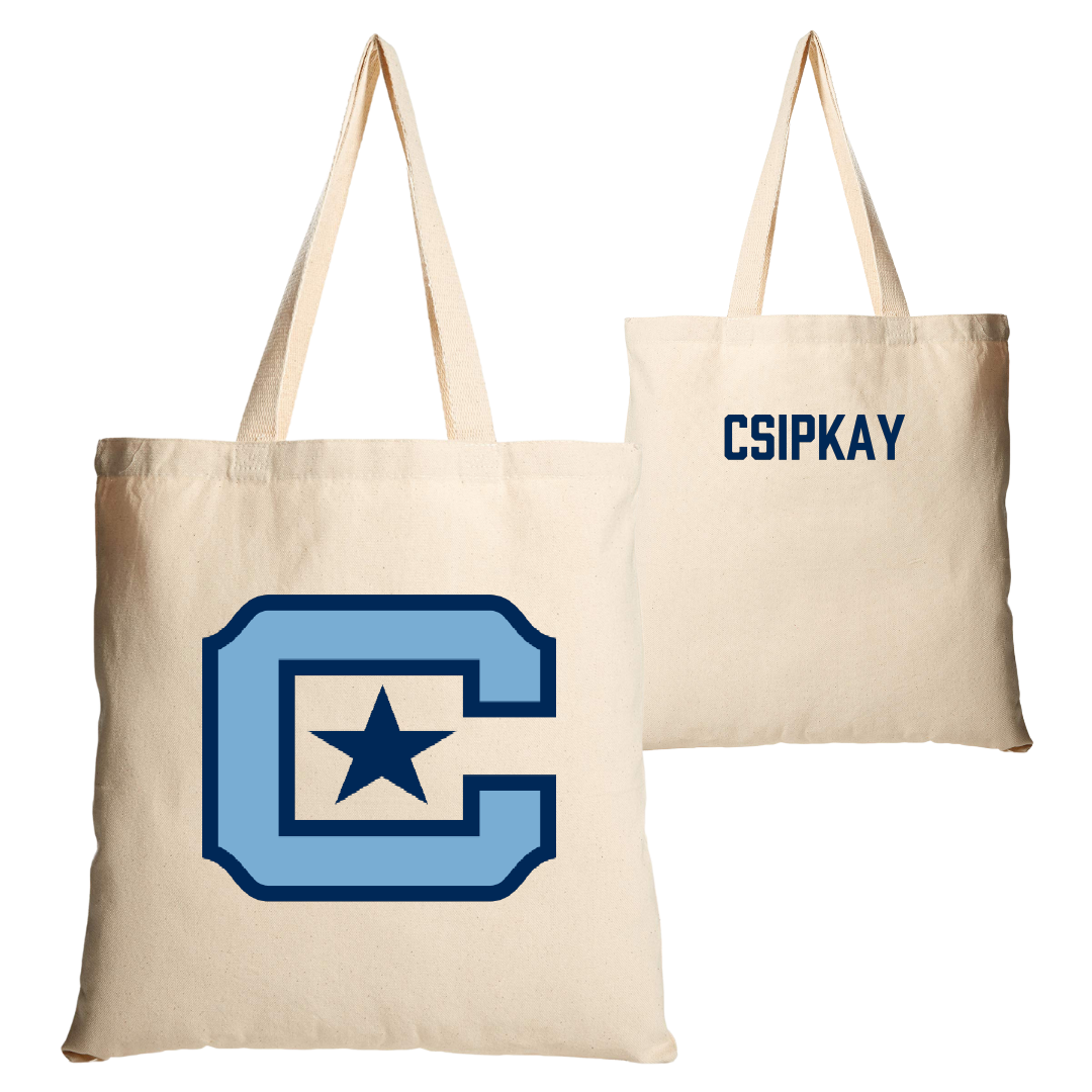 The Citadel Tennis (M) Tan Canvas Tote Bag - Michael Csipkay