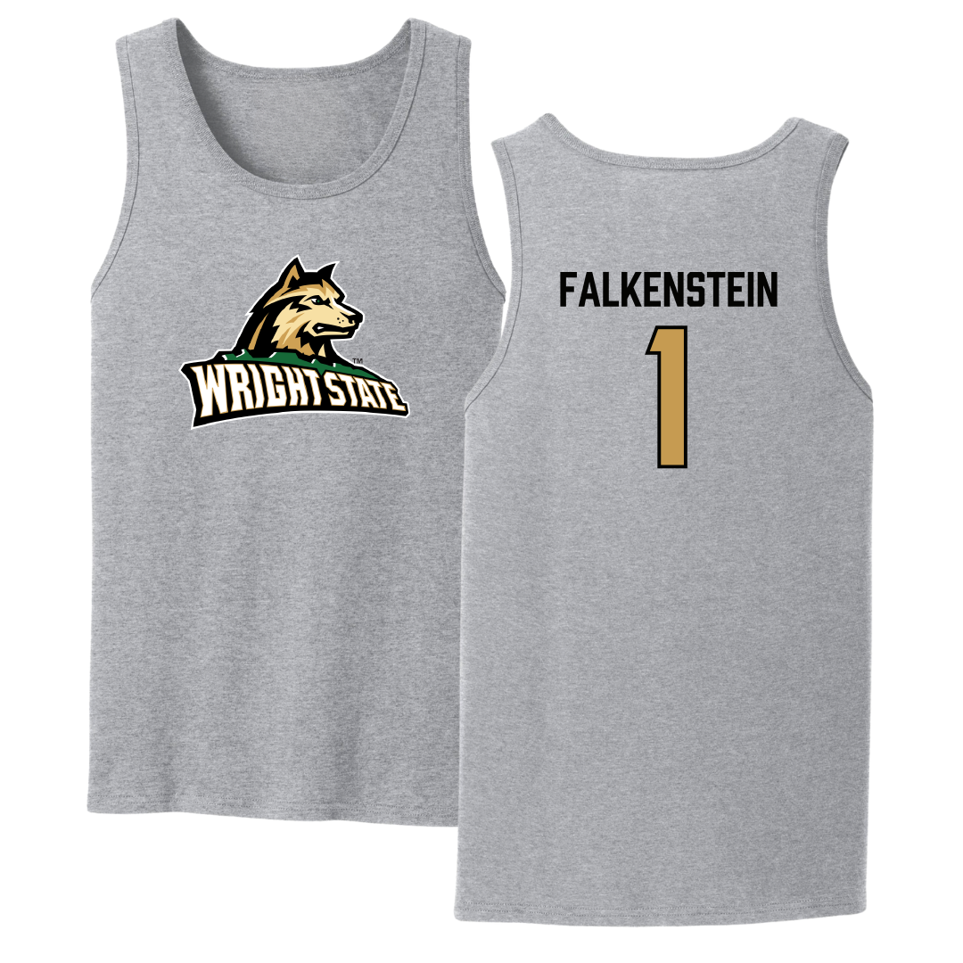 Wright State University Baseball Sport Gray Tank Top - #1 Parker Falkenstein