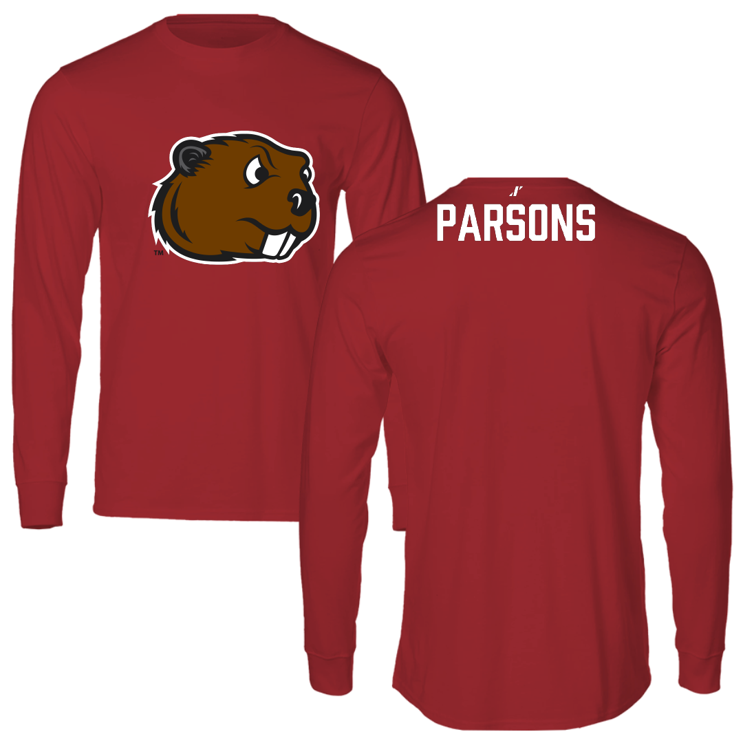 Minot State University Wrestling (W) Canvas Red Long Sleeve - Chloe Parsons