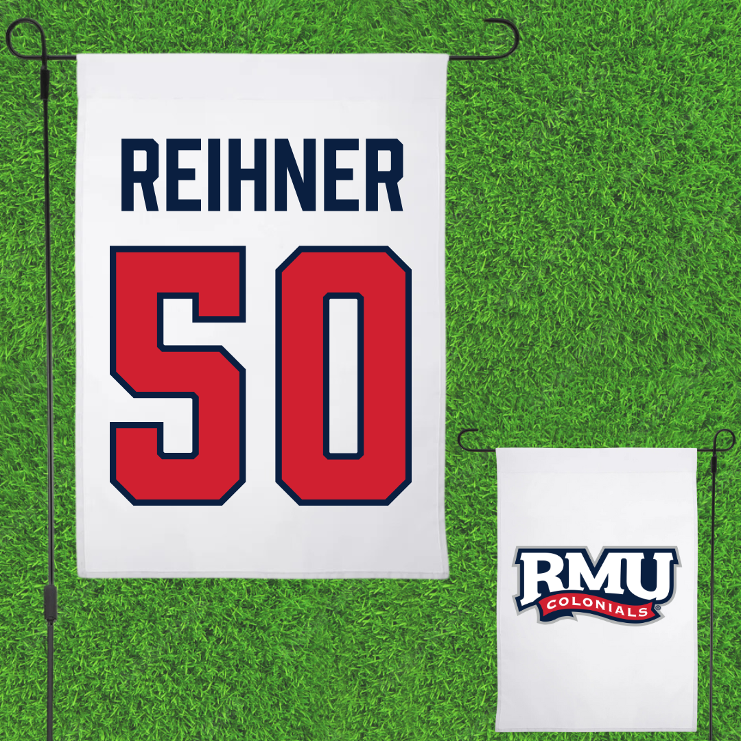 Robert Morris University Lacrosse White Garden Flag - #50 Kyle Reihner