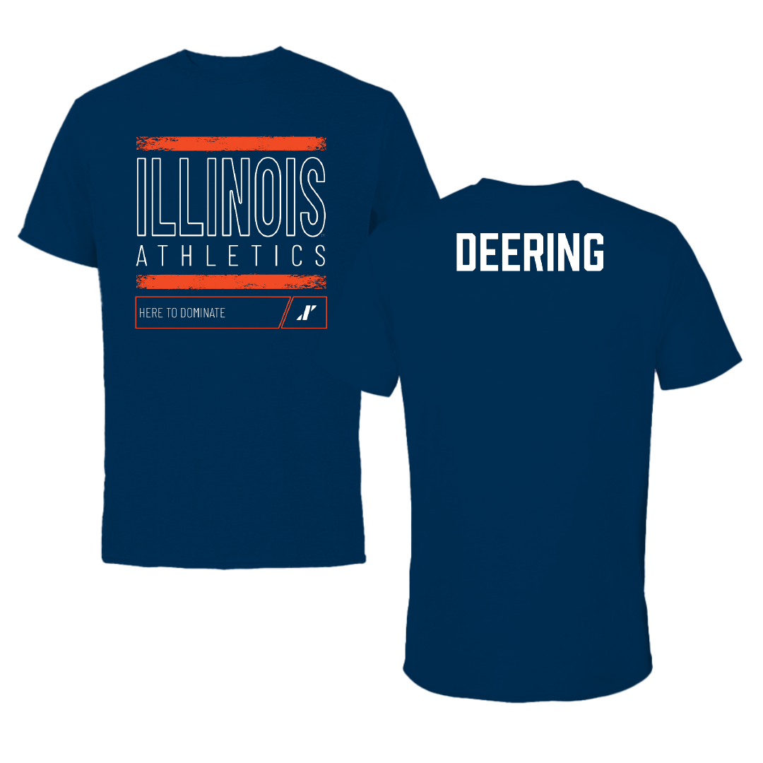 University of Illinois TF and XC Navy Dominate Performance Tee - Faith Deering